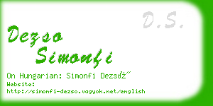 dezso simonfi business card